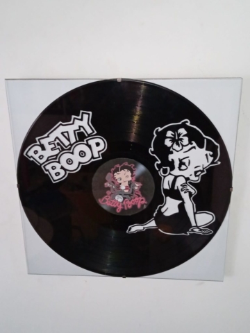 Disque vinyle découpé à la main Betty Boop