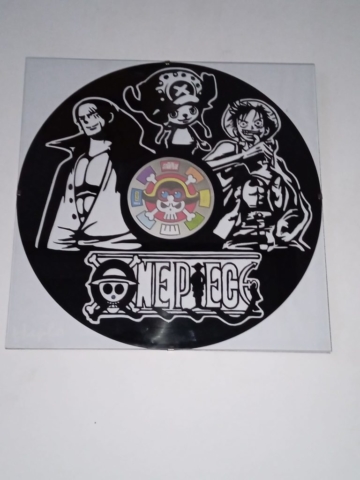 Disque vinyle découpé à la main, one piece, luffy.