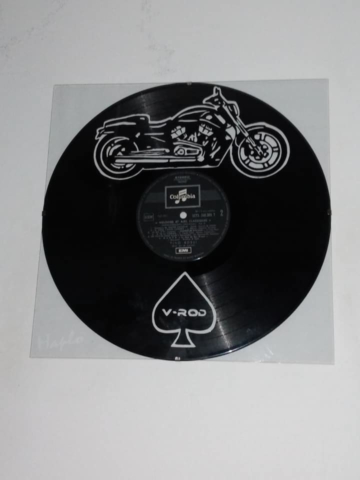 disque vinyle découpé harley davidson v rod