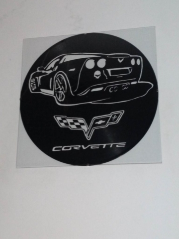 Chevrolet corvette découpé dans un disque vinyle